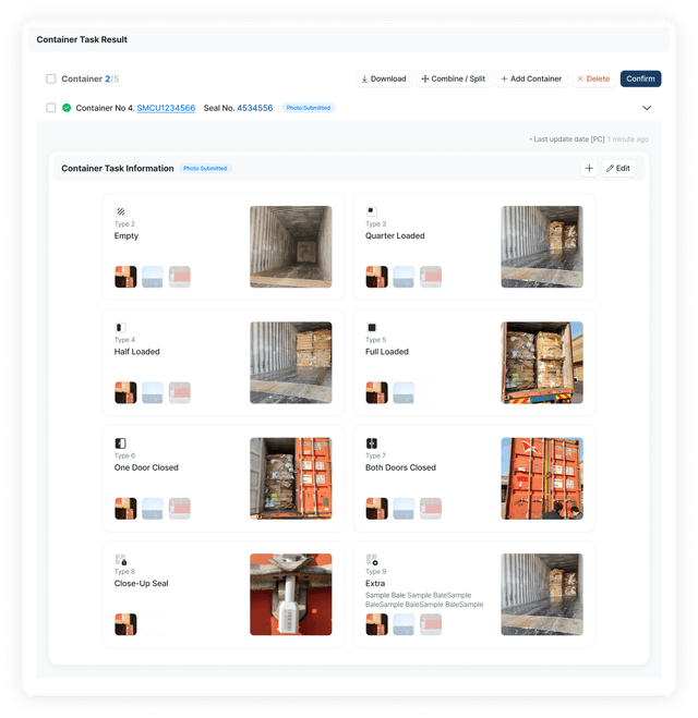 컨테이너 작업 결과